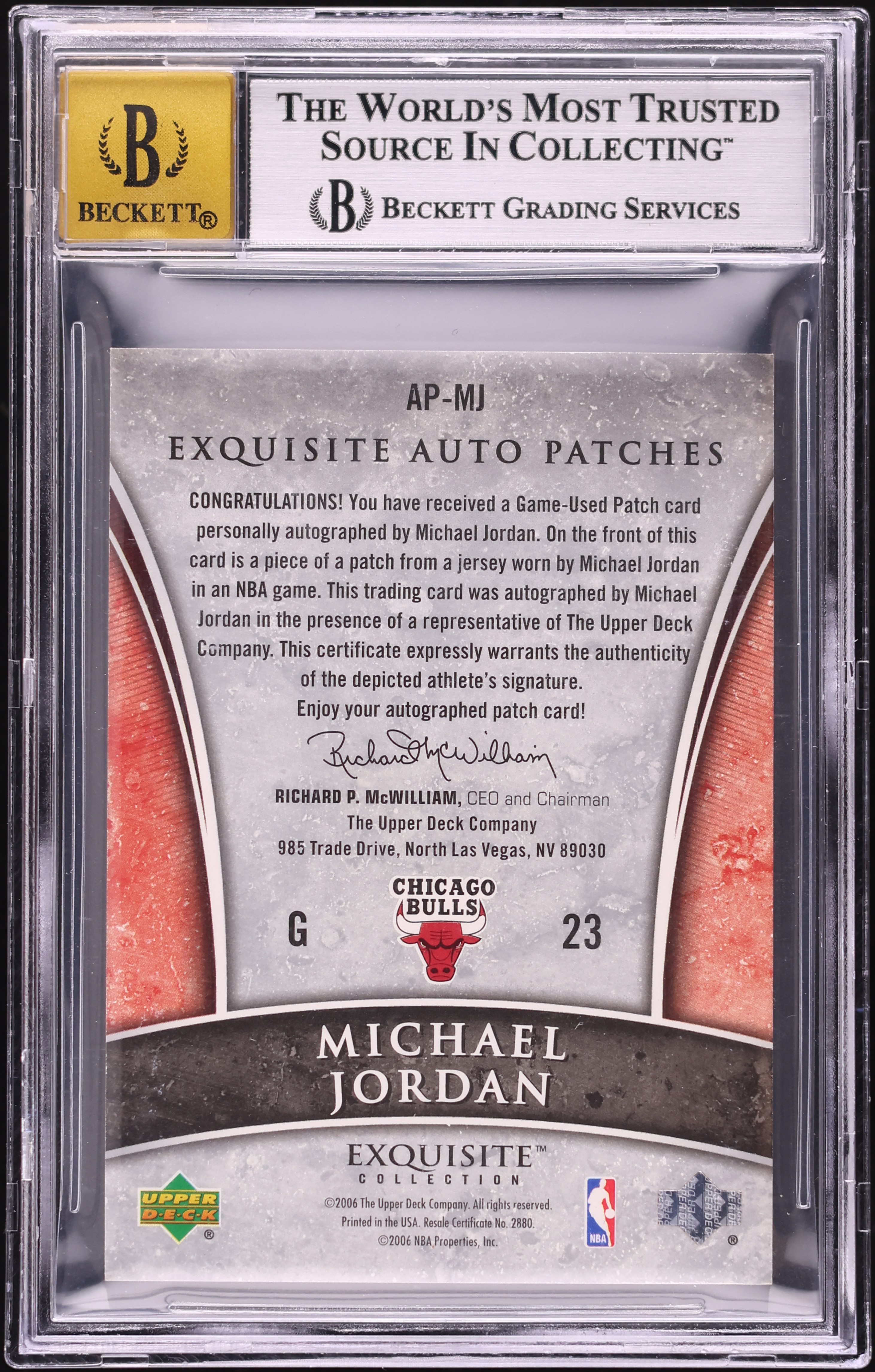 2005 Exquisite Collection Michael Jordan PATCH AUTO /100 #AP-MJ