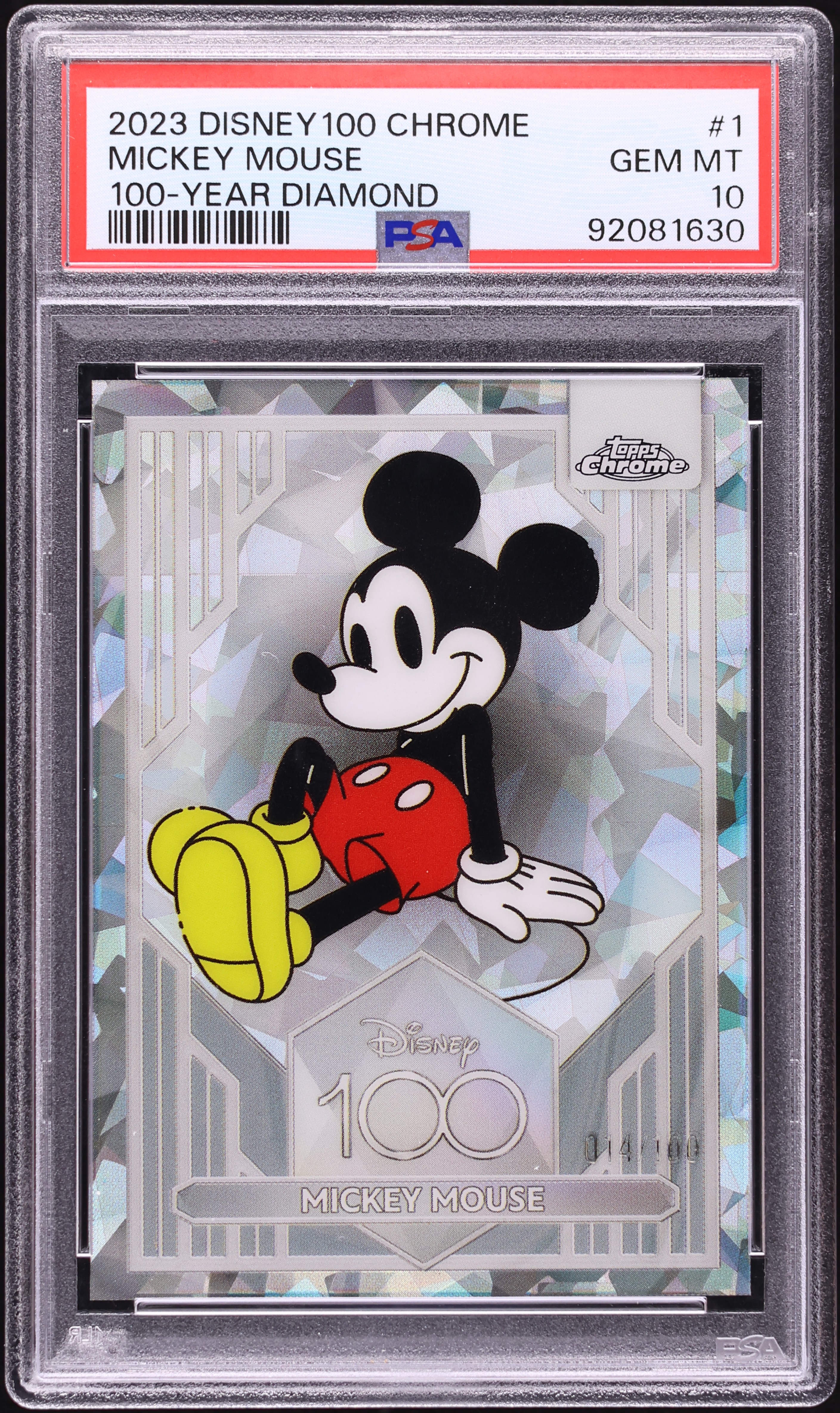 2023 Topps Chrome Disney100 100-Year Diamond Refractor Mickey
