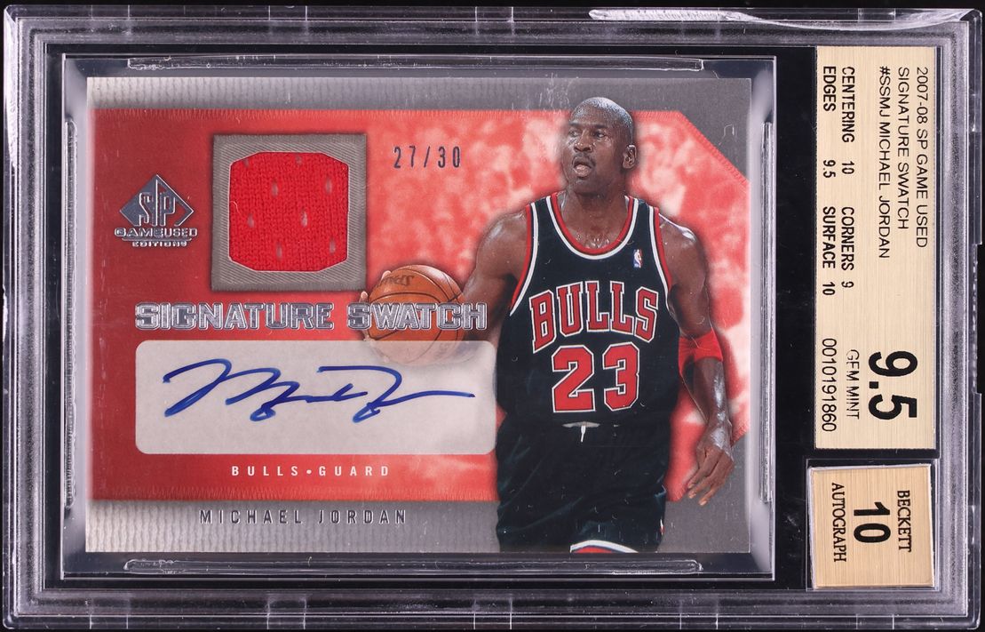 2007 SP Game Used Signature Swatch Michael Jordan PATCH AUTO /30 #SS-MJ BGS 9.5 GEM MT