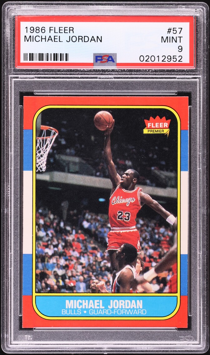 1986 Fleer Basketball Michael Jordan ROOKIE #57 PSA 9 MINT