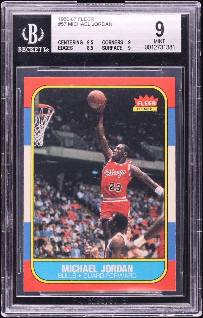 1986 Fleer Basketball Michael Jordan ROOKIE #57 BGS 9 MINT