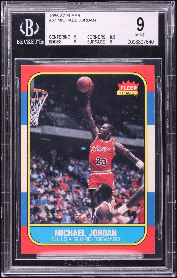1986 Fleer Basketball Michael Jordan ROOKIE #57 BGS 9 MINT