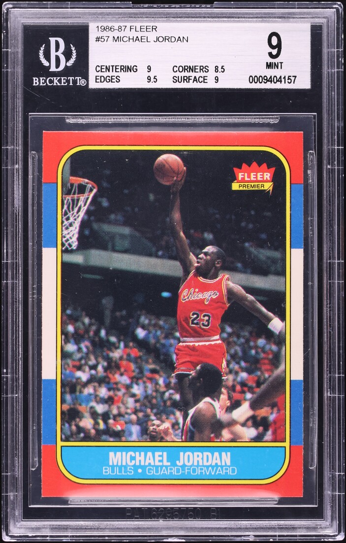 1986 Fleer Basketball Michael Jordan ROOKIE #57 BGS 9 MINT
