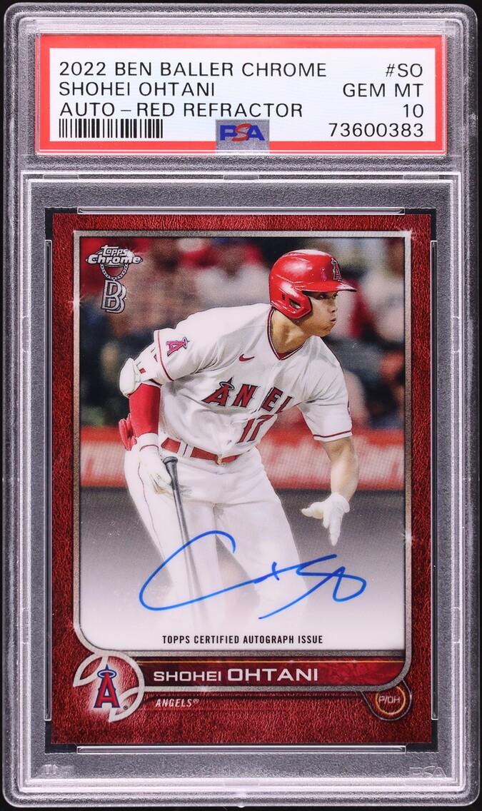 2022 Topps Chrome Ben Baller Red Refractor Shohei Ohtani AUTO /5 #BBA-SO PSA 10 GEM MINT