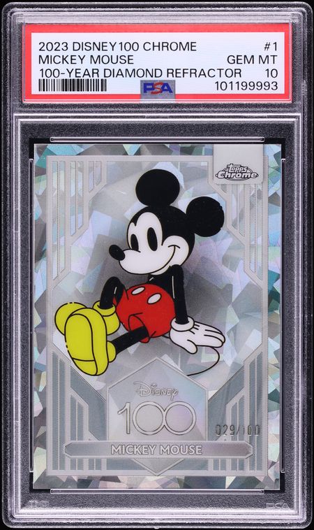 2023 Topps Chrome Disney 100-Year Diamond Refractor Mickey Mouse