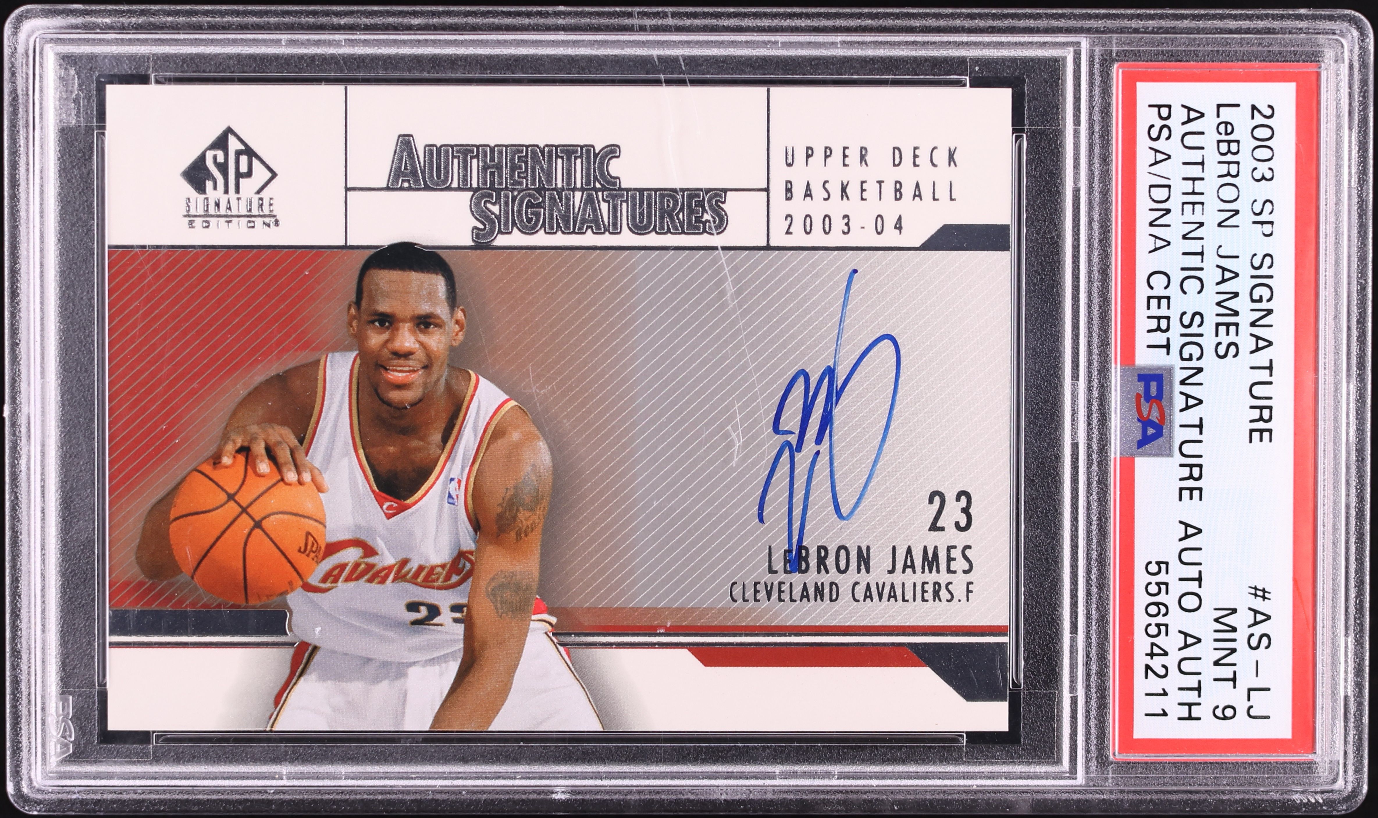 2003 SP Authentic Signatures LeBron James ROOKIE AUTO #AS-LJ PSA 9