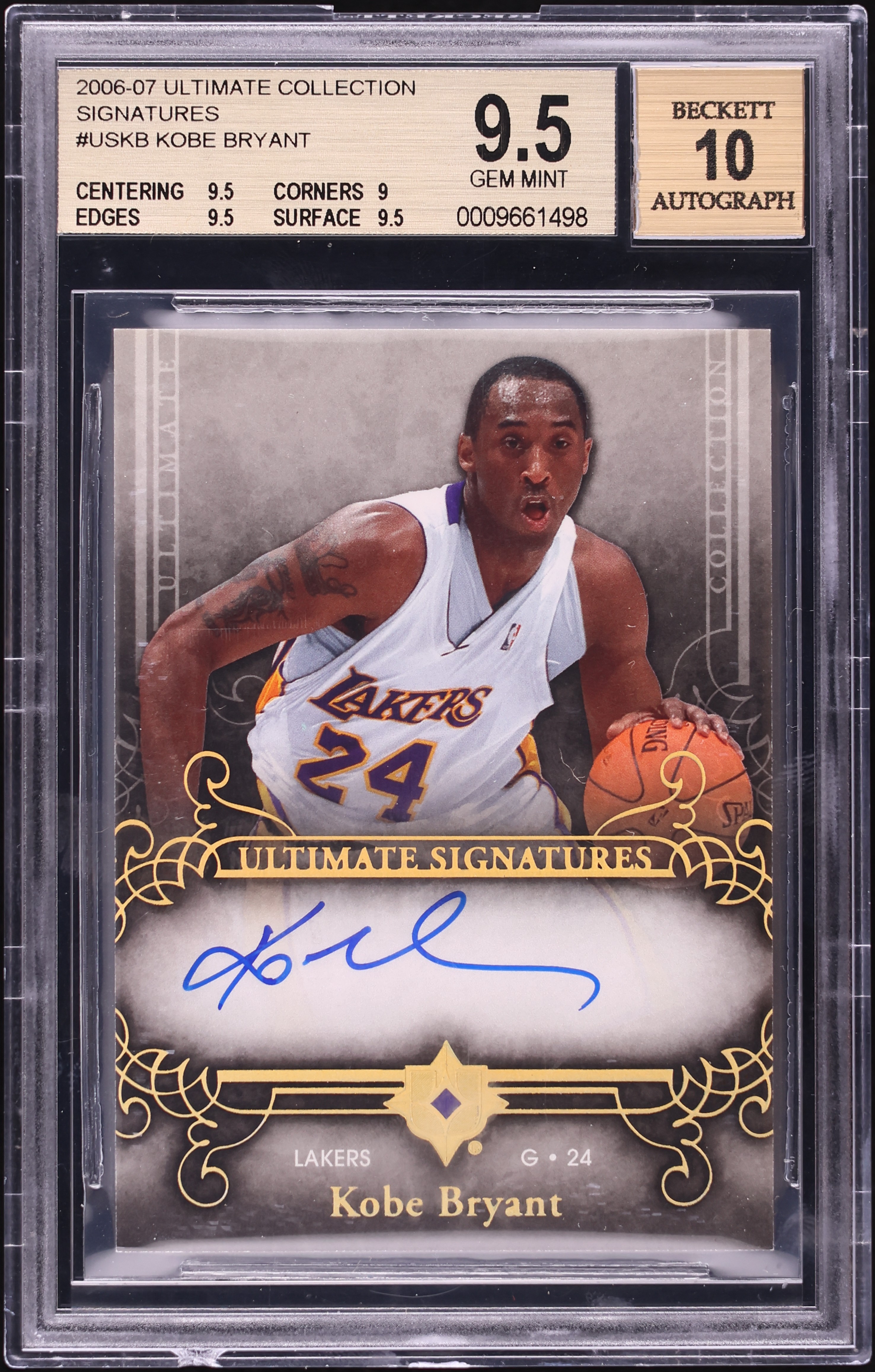 2006 Ultimate Collection Signatures Kobe Bryant AUTO #USKB BGS 9.5