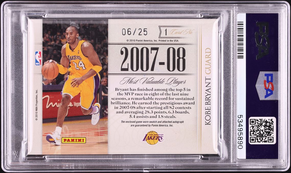 2010 Playoff National Treasures Timeline Custom Nameplate Kobe