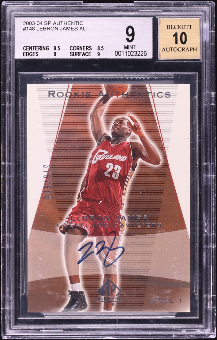2003 SP Authentic LeBron James ROOKIE AUTO /500 #148 BGS 9 MINT