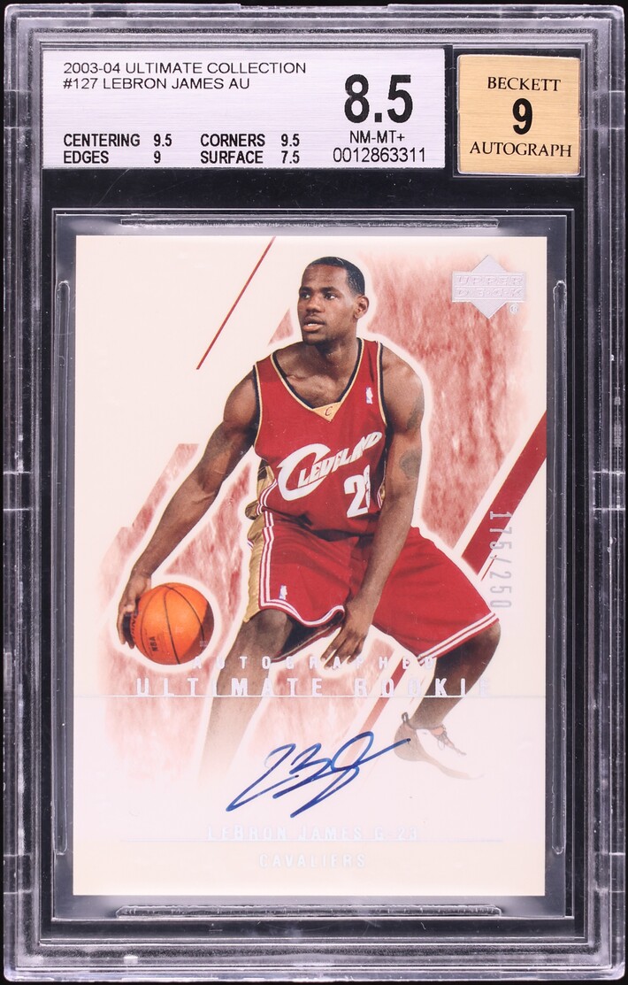 2003 Ultimate Collection LeBron James ROOKIE AUTO /250 #127 BGS 8.5 NM-MT+