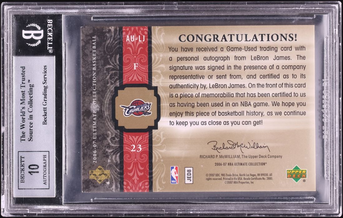 2006 Ultimate Collection LeBron James PATCH AUTO /75 #AU-LJ 2006 Ultimate Collection LeBron James PATCH AUTO /75 #AU-LJ