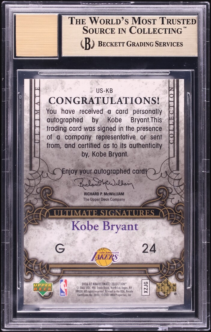 2006 Ultimate Collection Signatures Kobe Bryant AUTO #USKB BGS 9.5