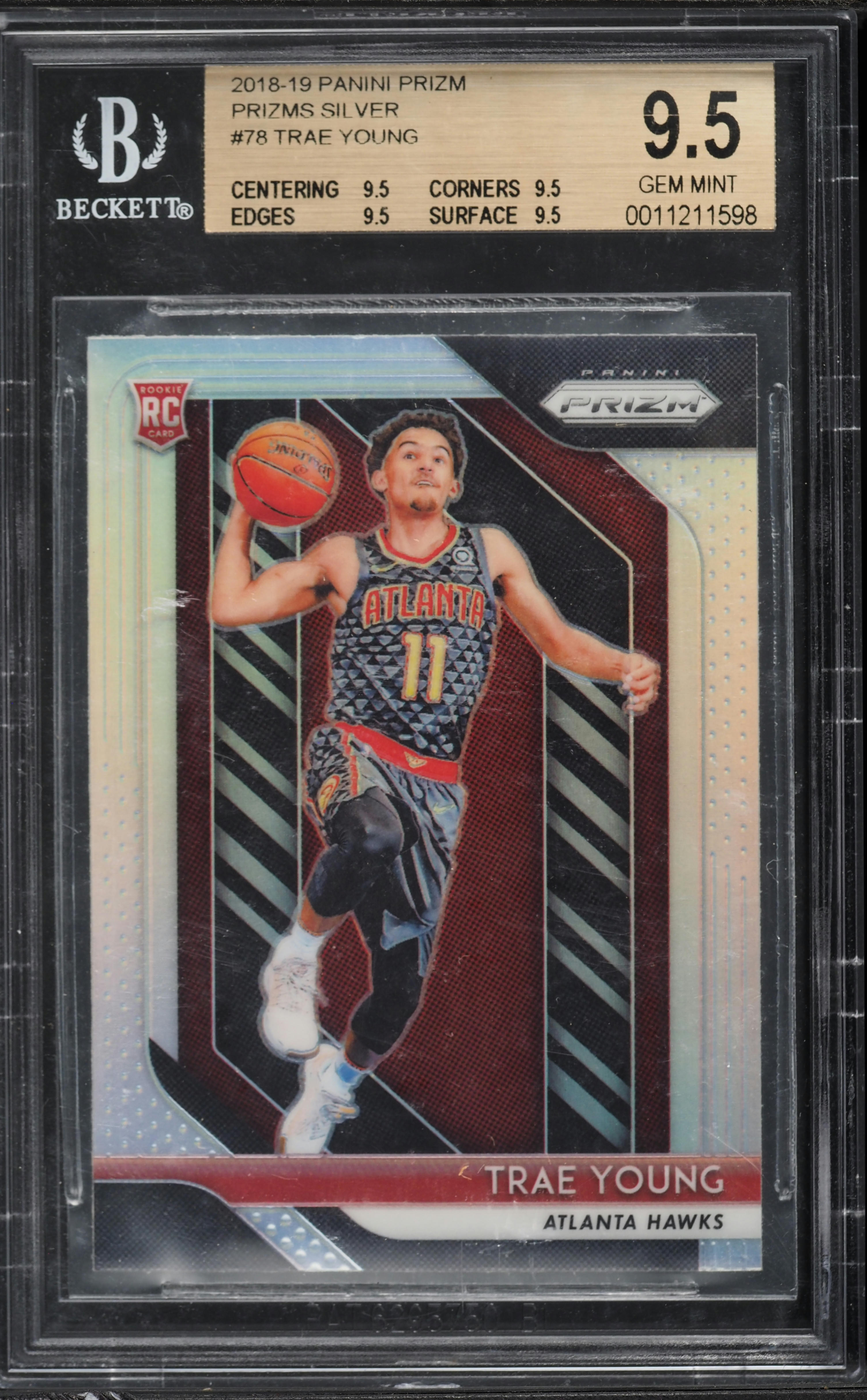 2018 Panini Prizm Silver Trae Young ROOKIE #78 BGS 9.5 GEM MINT on