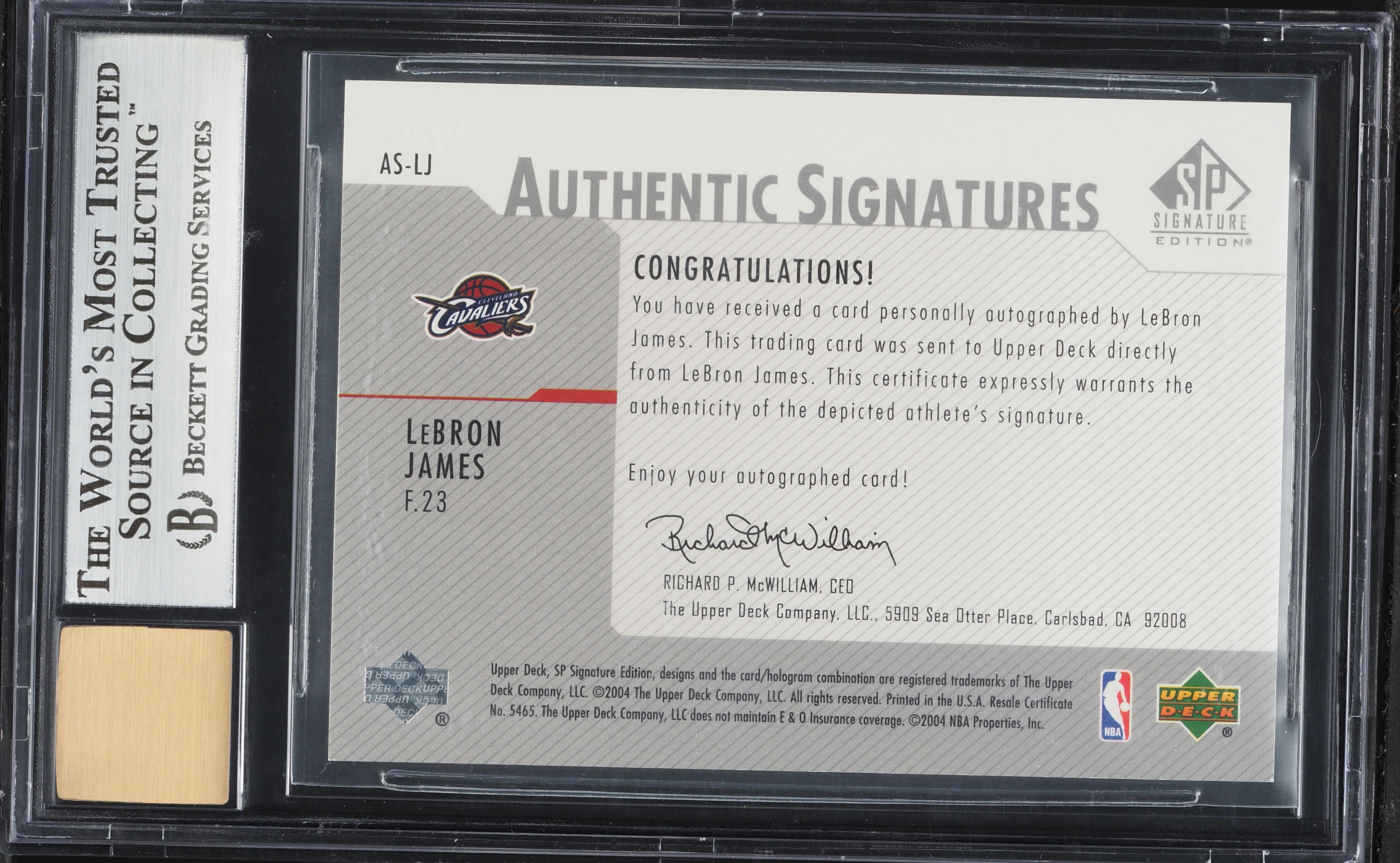 2003 SP Signature Edition LeBron James ROOKIE AUTO #AS-LJ BGS 8.5