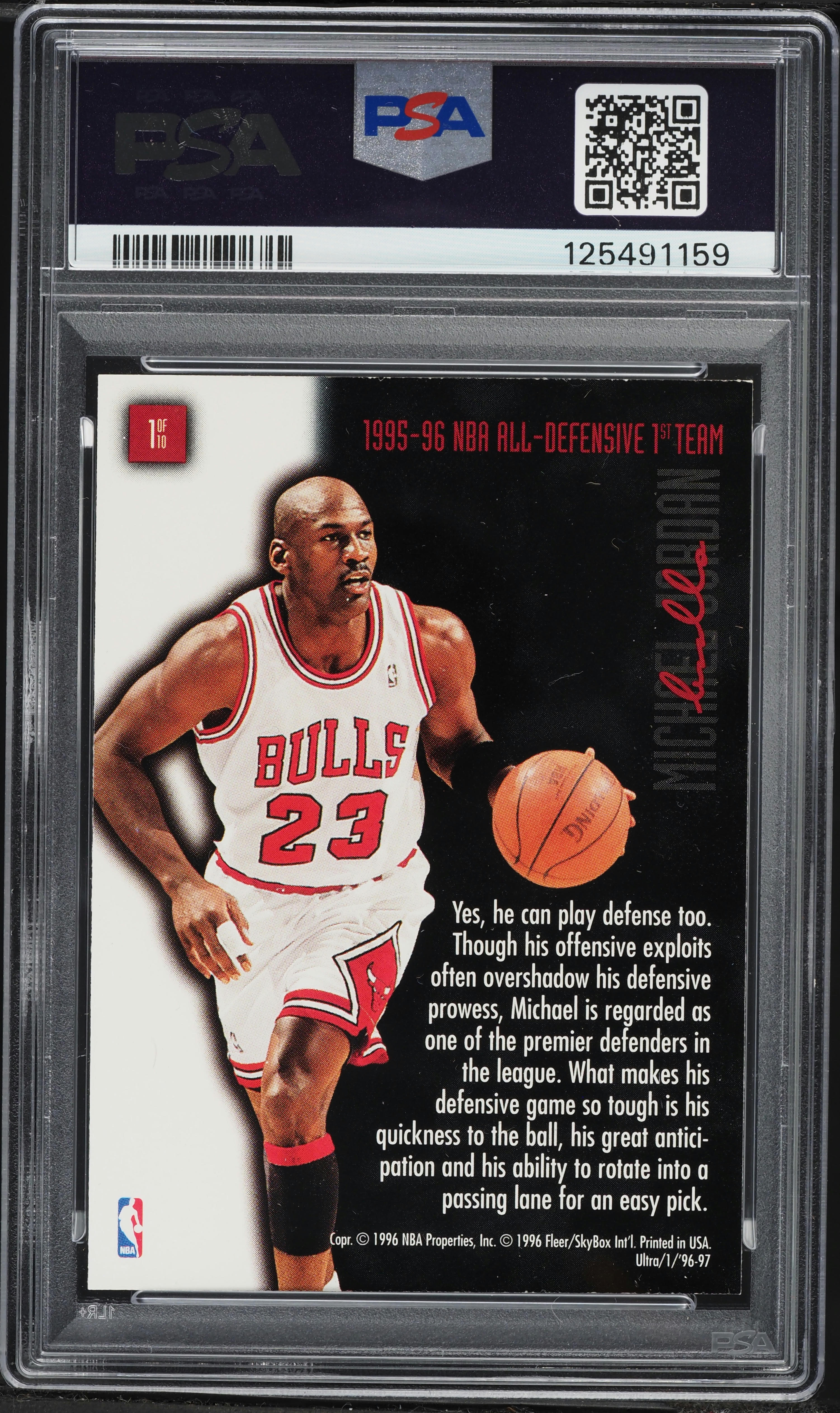 1996 Ultra Full Court Trap Michael Jordan #1 PSA 8 NM-MT on