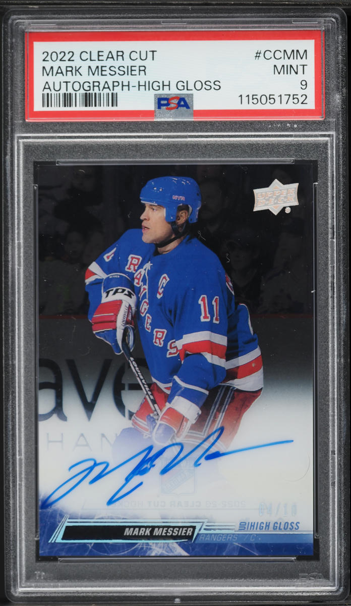 2022 Upper Deck Clear Cut High Gloss Mark Messier AUTO /10 #CC-MM PSA 9 MINT