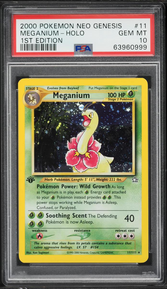 2000 Pokemon Neo Genesis 1st Edition Holo Meganium #11 PSA 10 GEM MINT