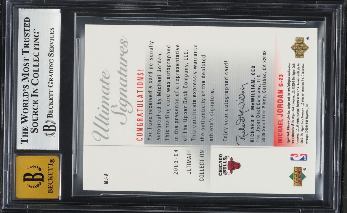 2003 Ultimate Collection Signatures Michael Jordan AUTO #MJ-A BGS 9 MINT