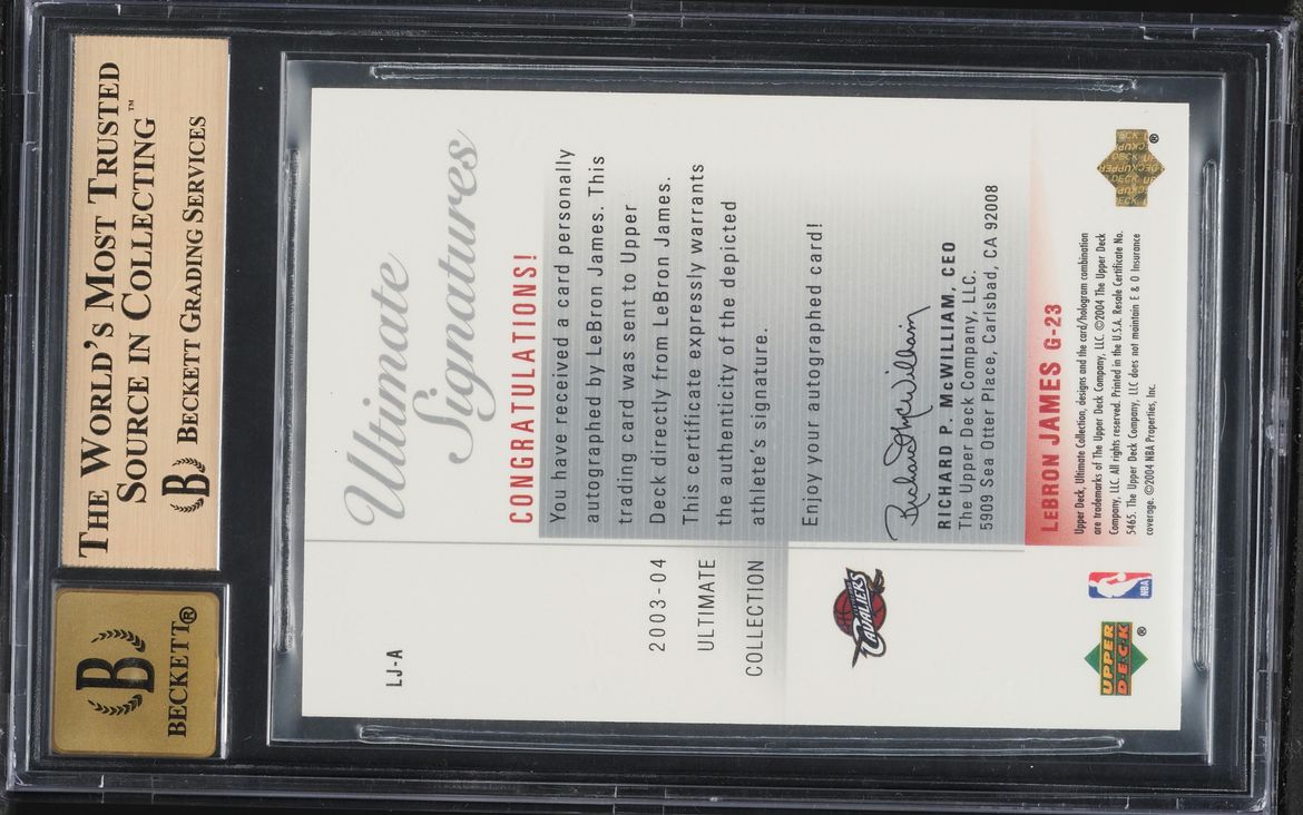 2003 Ultimate Collection Signatures LeBron James ROOKIE AUTO #LJ-A BGS 9.5 GEM MINT