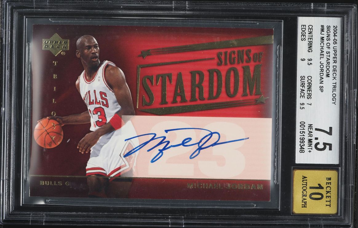 2004 Upper Deck Trilogy Signs Of Stardom Michael Jordan AUTO #SI-MJ BGS 7.5 NRMT+