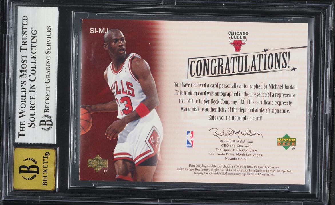 2004 Upper Deck Trilogy Signs Of Stardom Michael Jordan AUTO #SI-MJ BGS 7.5 NRMT+
