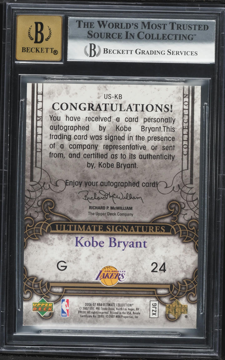 2006 Ultimate Collection Signatures Kobe Bryant AUTO #US-KB BGS 9