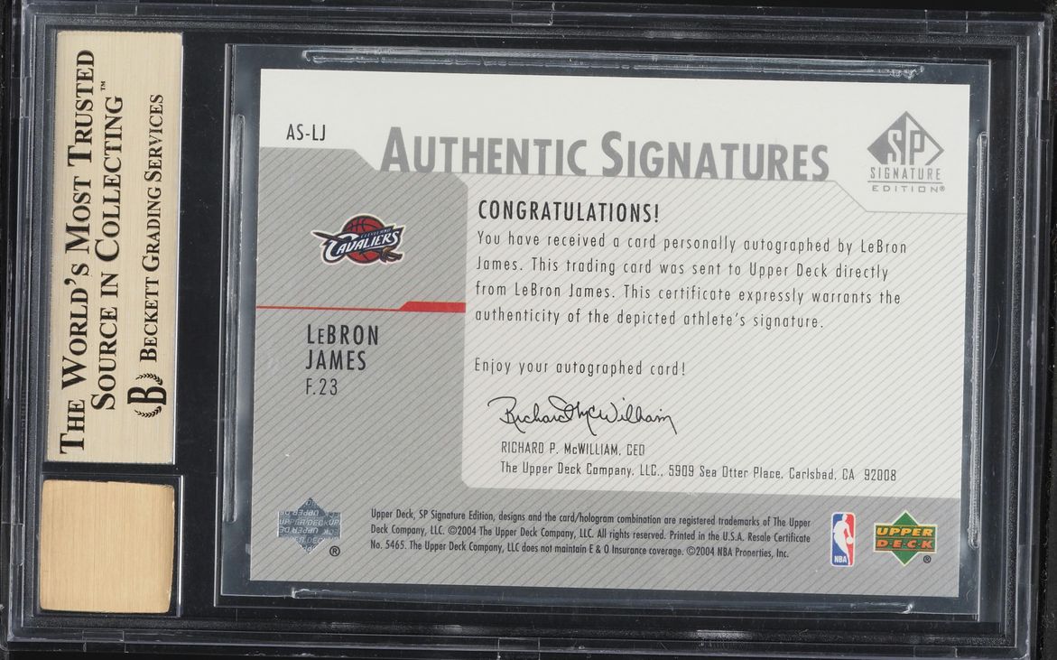 2003 SP Signature Edition LeBron James ROOKIE AUTO #AS-LJ BGS 9.5 GEM MINT