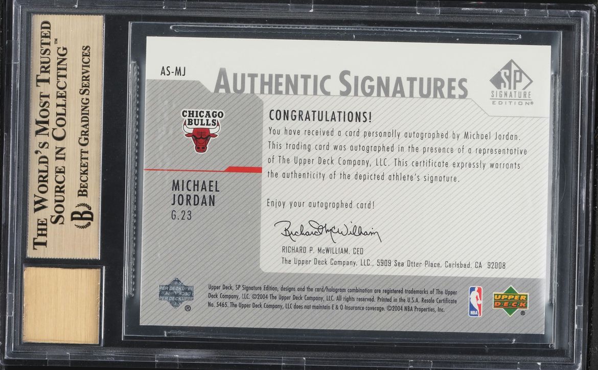 2003 SP Signature Edition Michael Jordan AUTO #AS-MJ BGS 9.5 GEM MINT