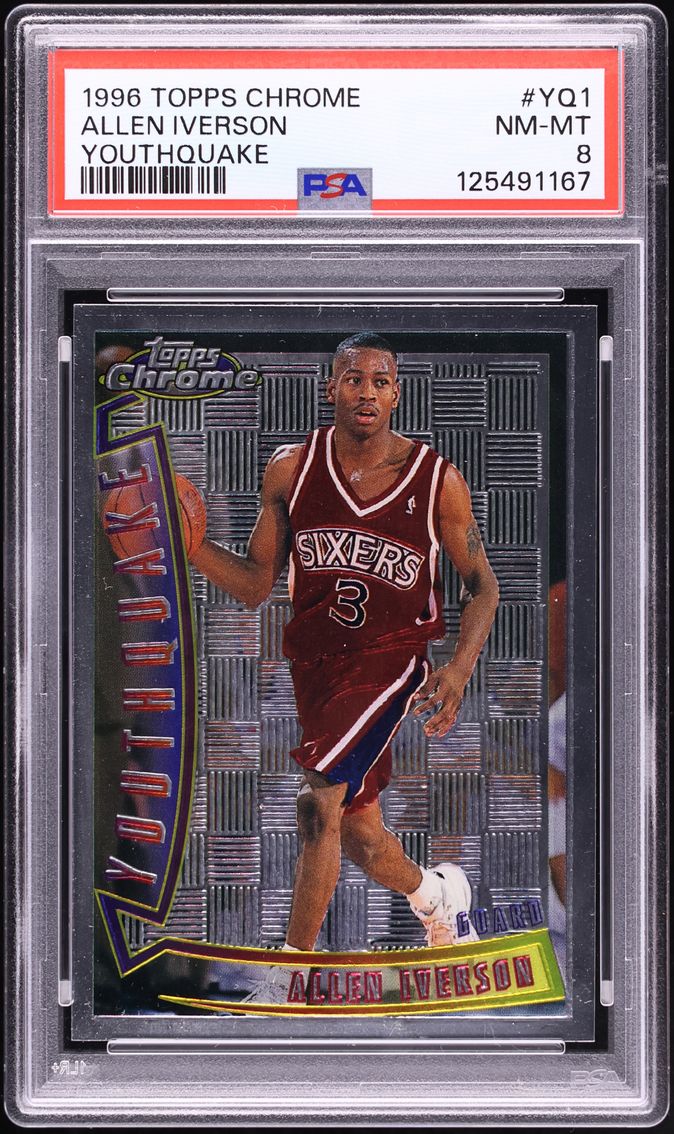 1996 Topps Chrome Youthquake Allen Iverson ROOKIE #YQ1 PSA 8 NM-MT