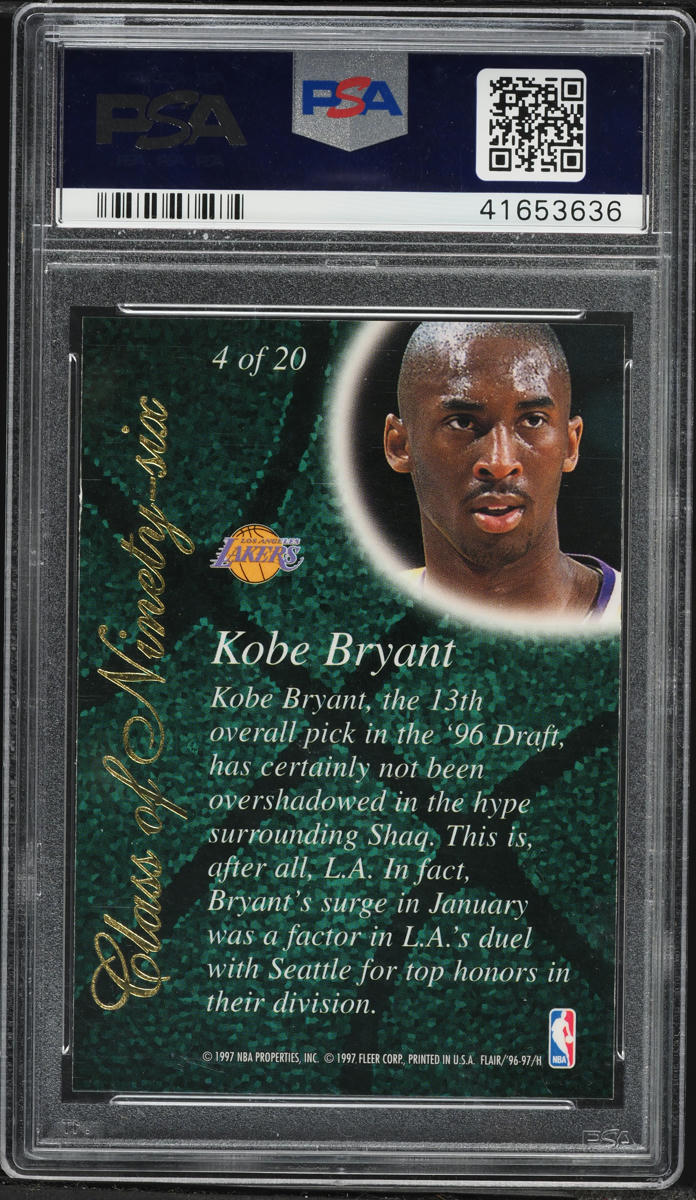 1996 Flair Showcase Class Of '96 Kobe Bryant ROOKIE #4 PSA 9 MINT