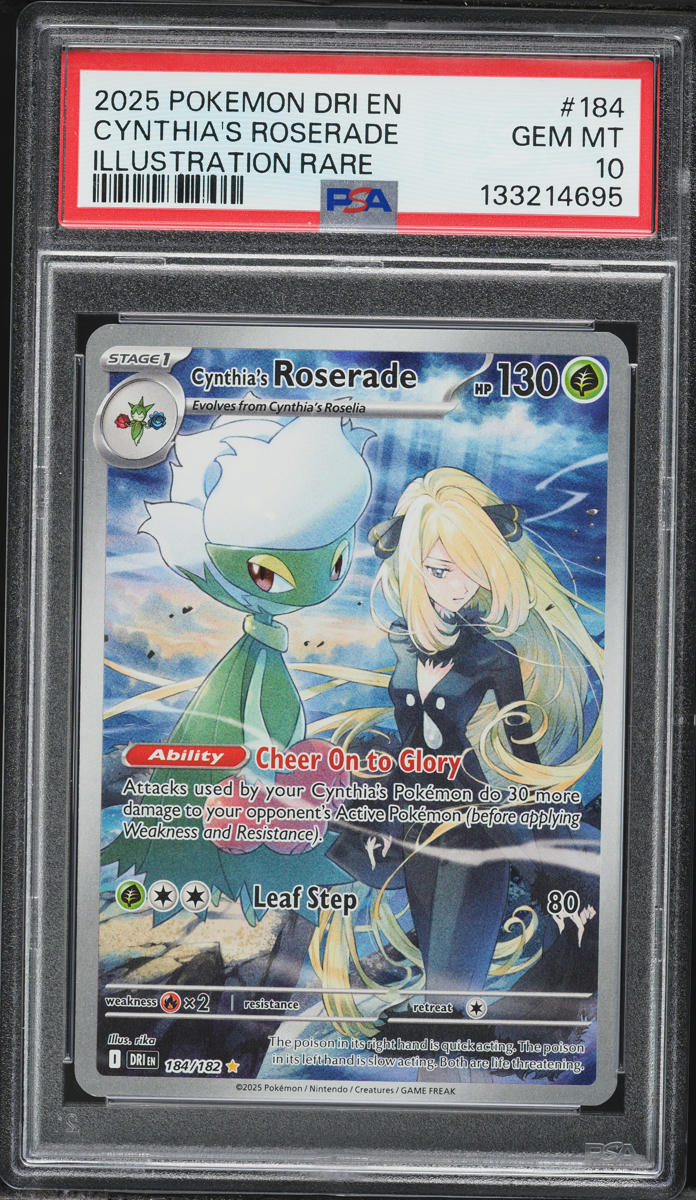 2025 Pokemon Scarlet & Violet Destined Rivals IR Cynthia's Roserade #184 PSA 10 GEM MINT