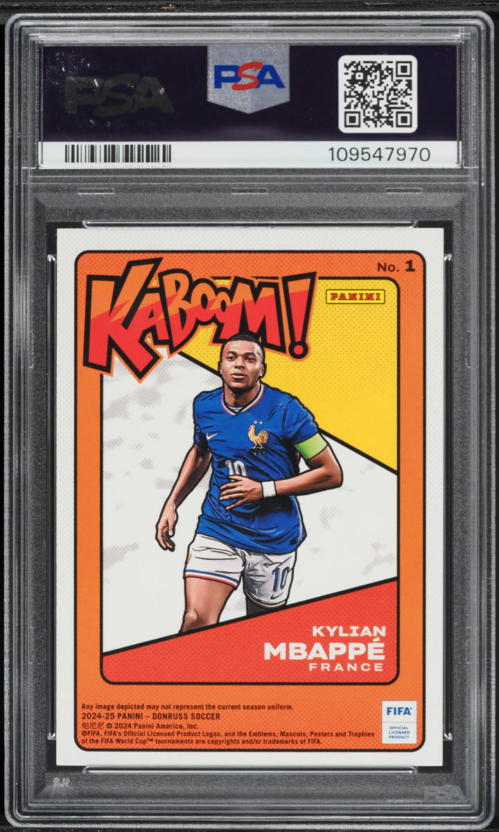2024 Donruss FIFA Kaboom! Gold Kylian Mbappe /10 #1 PSA 10 GEM