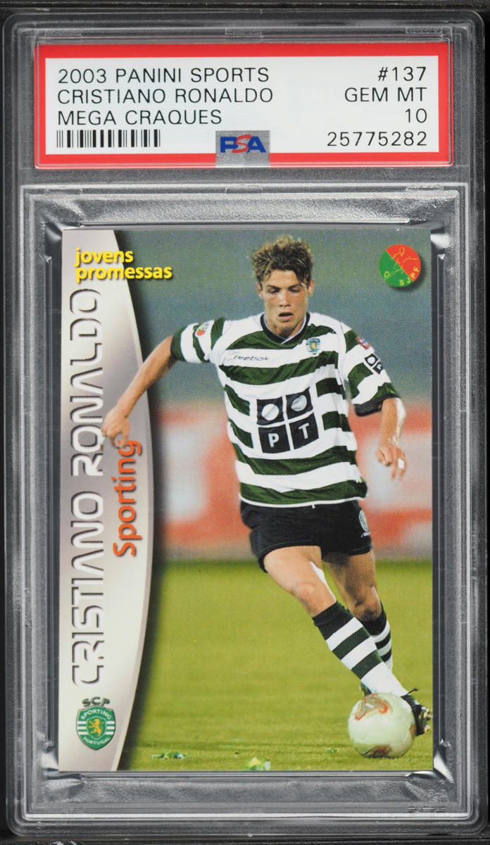 2003 Panini Sports Mega Craques Cristiano Ronaldo ROOKIE #137 PSA 10 GEM MINT