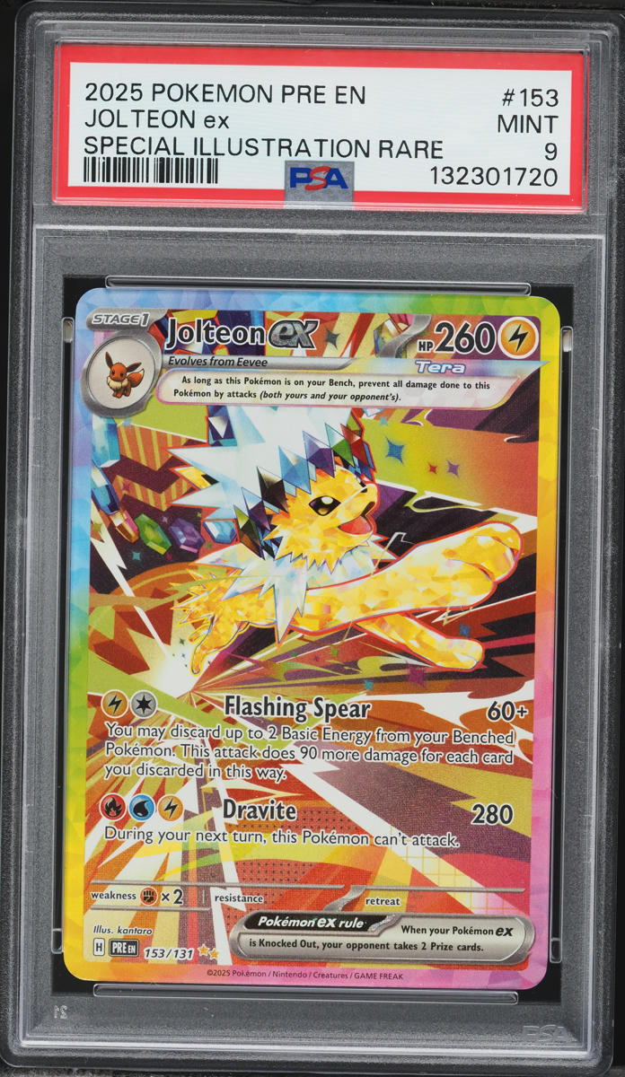 2025 Pokemon Scarlet & Violet Prismatic Evolutions SIR Jolteon ex #153 PSA 9 MINT