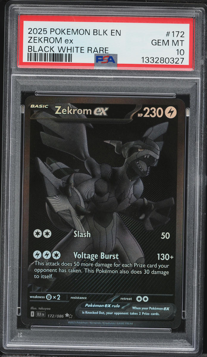 2025 Pokemon Scarlet & Violet Black Bolt BWR Zekrom EX #172 PSA 10