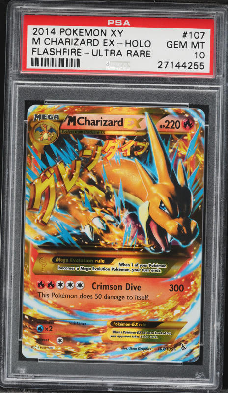 2014 Pokemon XY Flashfire Alt Art Mega Charizard EX #107 PSA 10