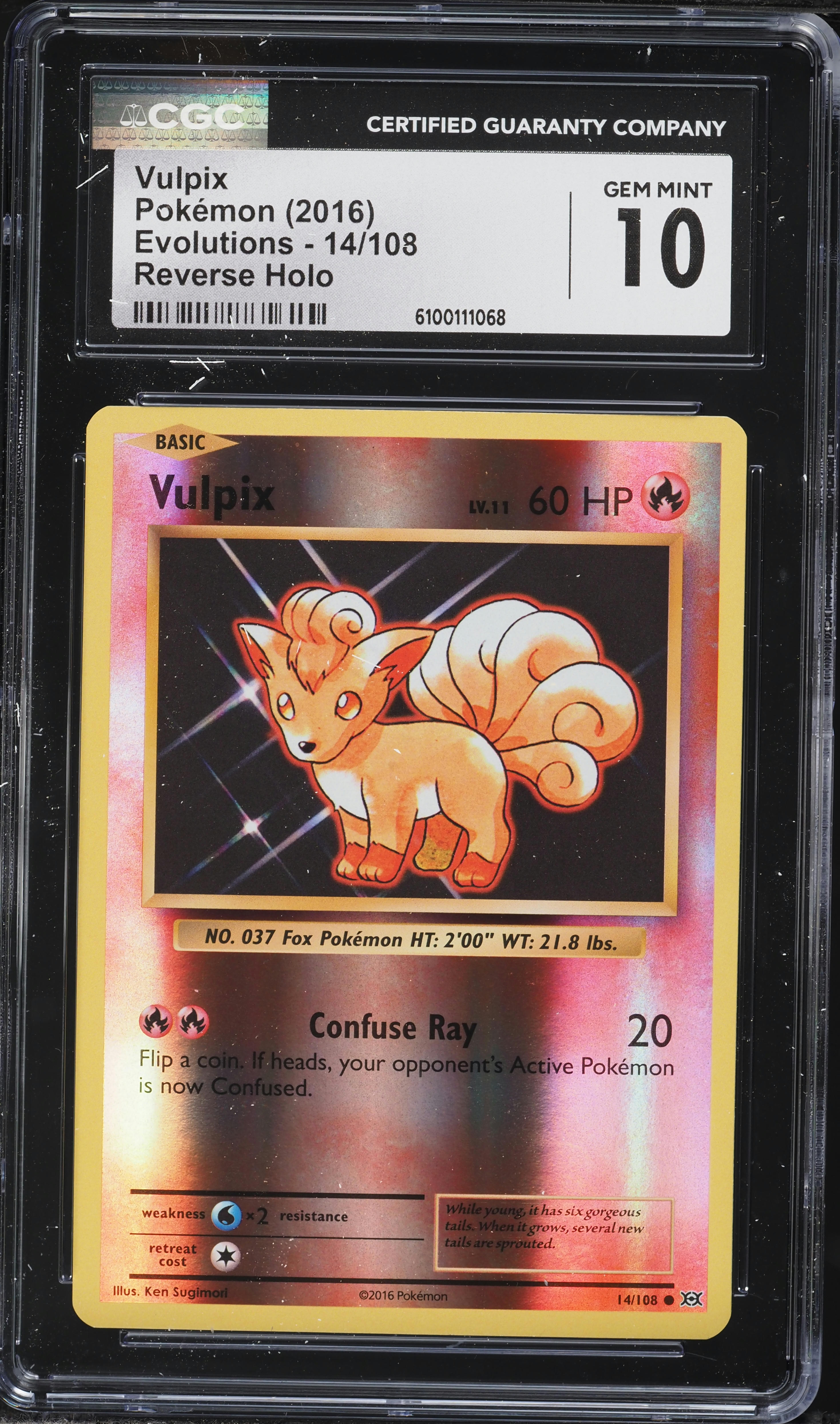 vulpix pokemon card value 2016 Pokemon XY Evolutions Reverse Holo Vulpix #14 CGC 10 GEM MINT