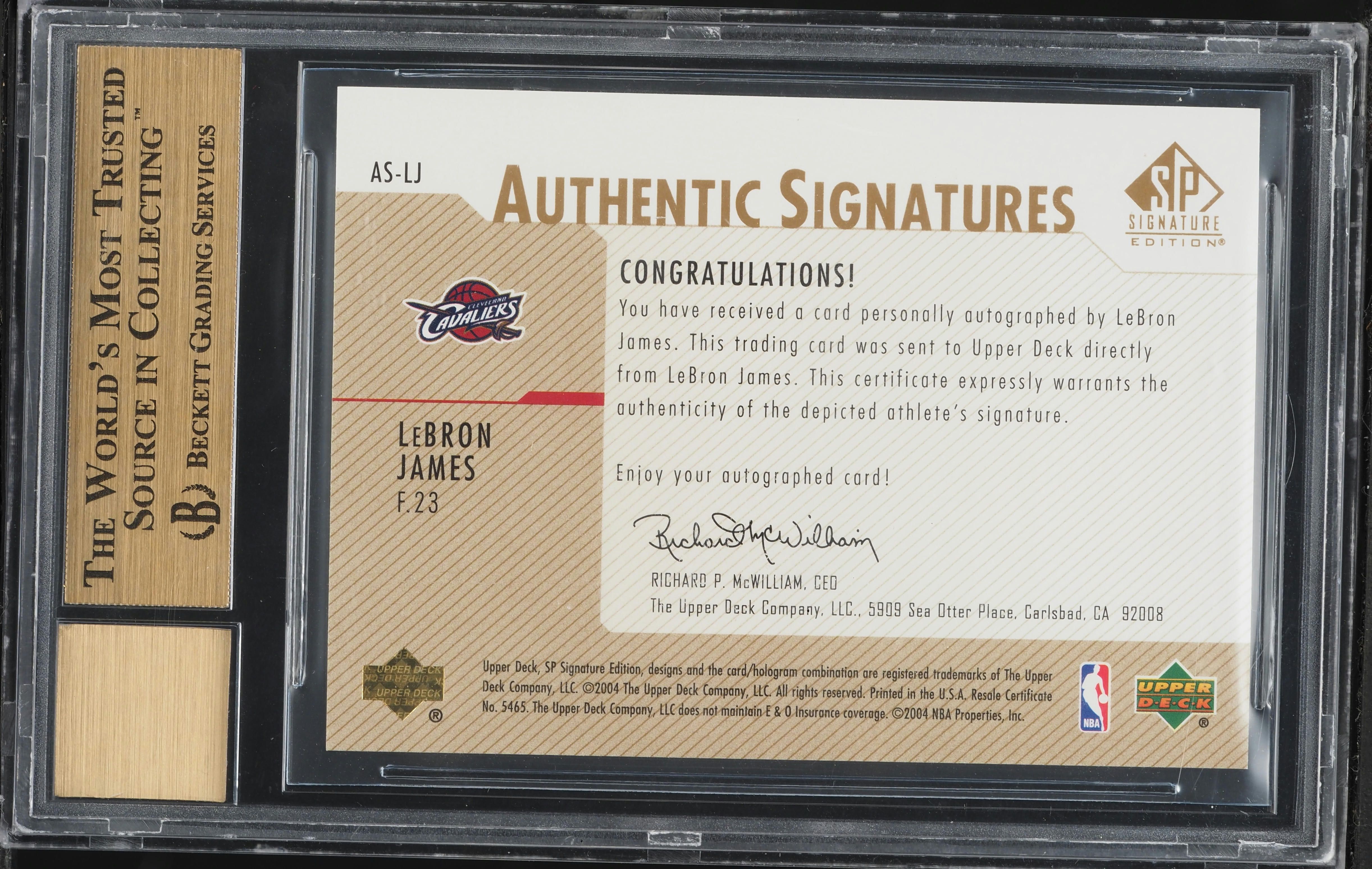 2003 SP Signature Edition Gold LeBron James ROOKIE AUTO /50 #AS-LJ