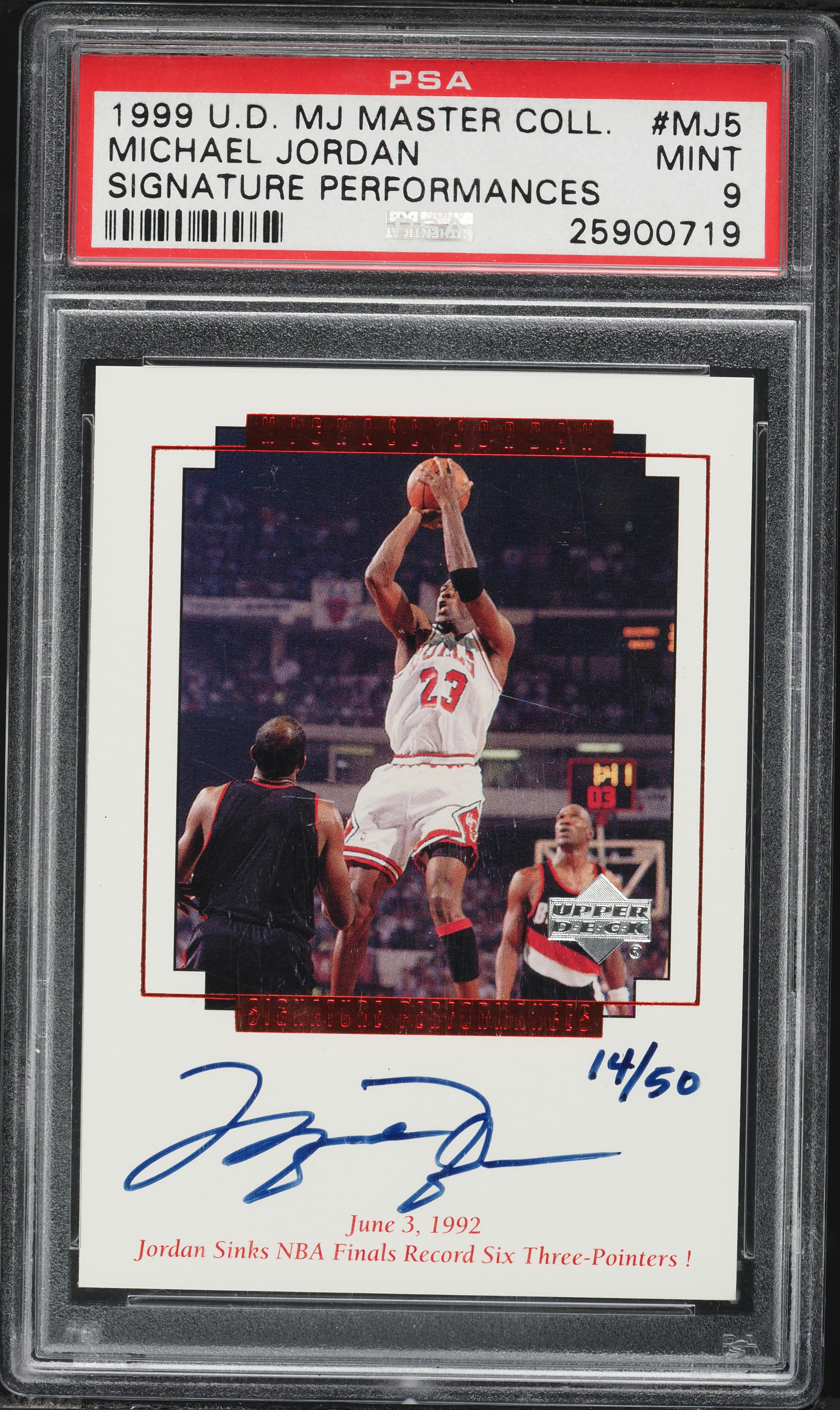 ジョーダンオート　jordan auto /45希少 1999 Upper Deck Master Collection Performances Michael Jordan AUTO