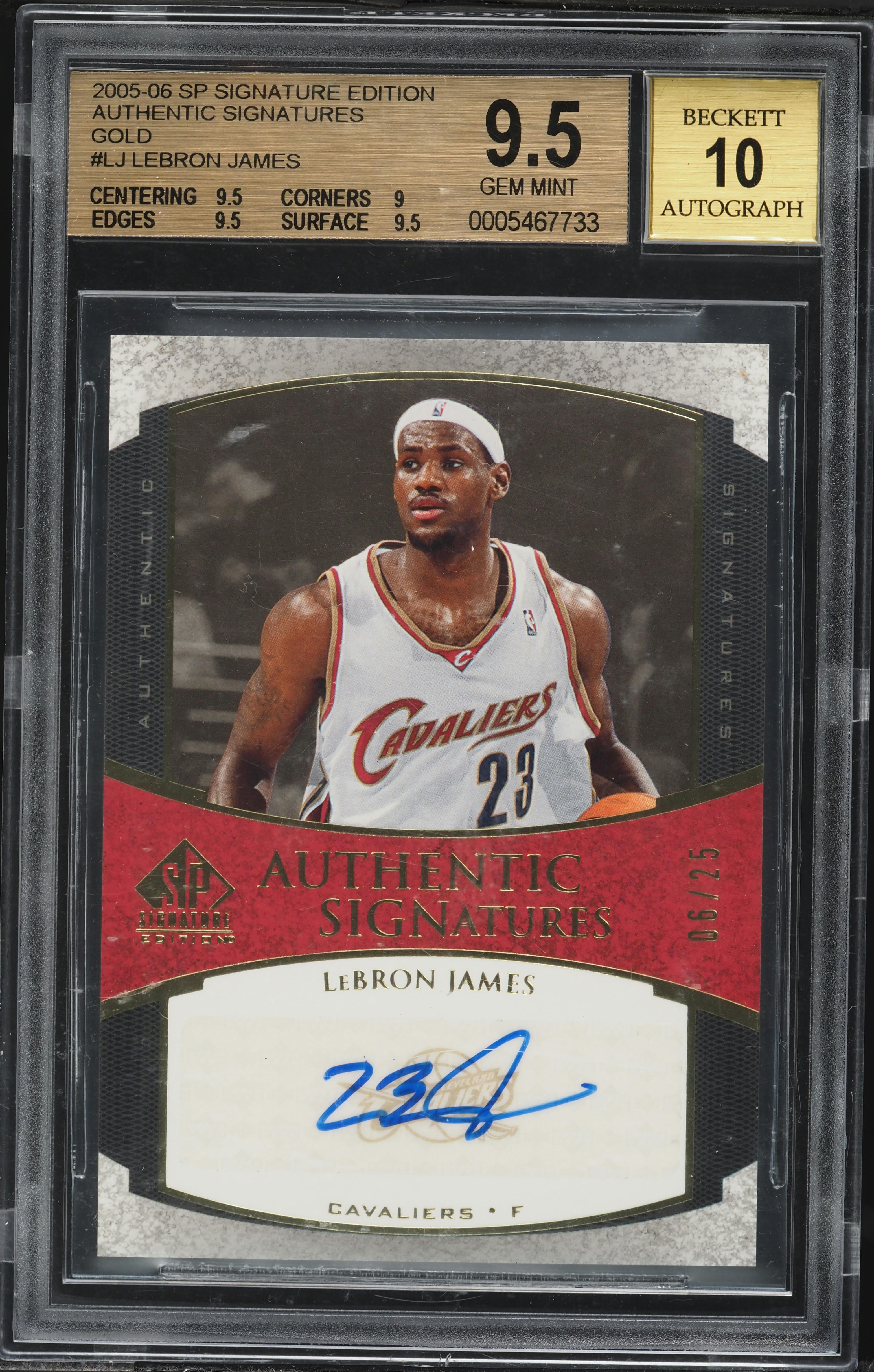 2005 SP Signature Edition Authentic Gold LeBron James AUTO /25 #AS