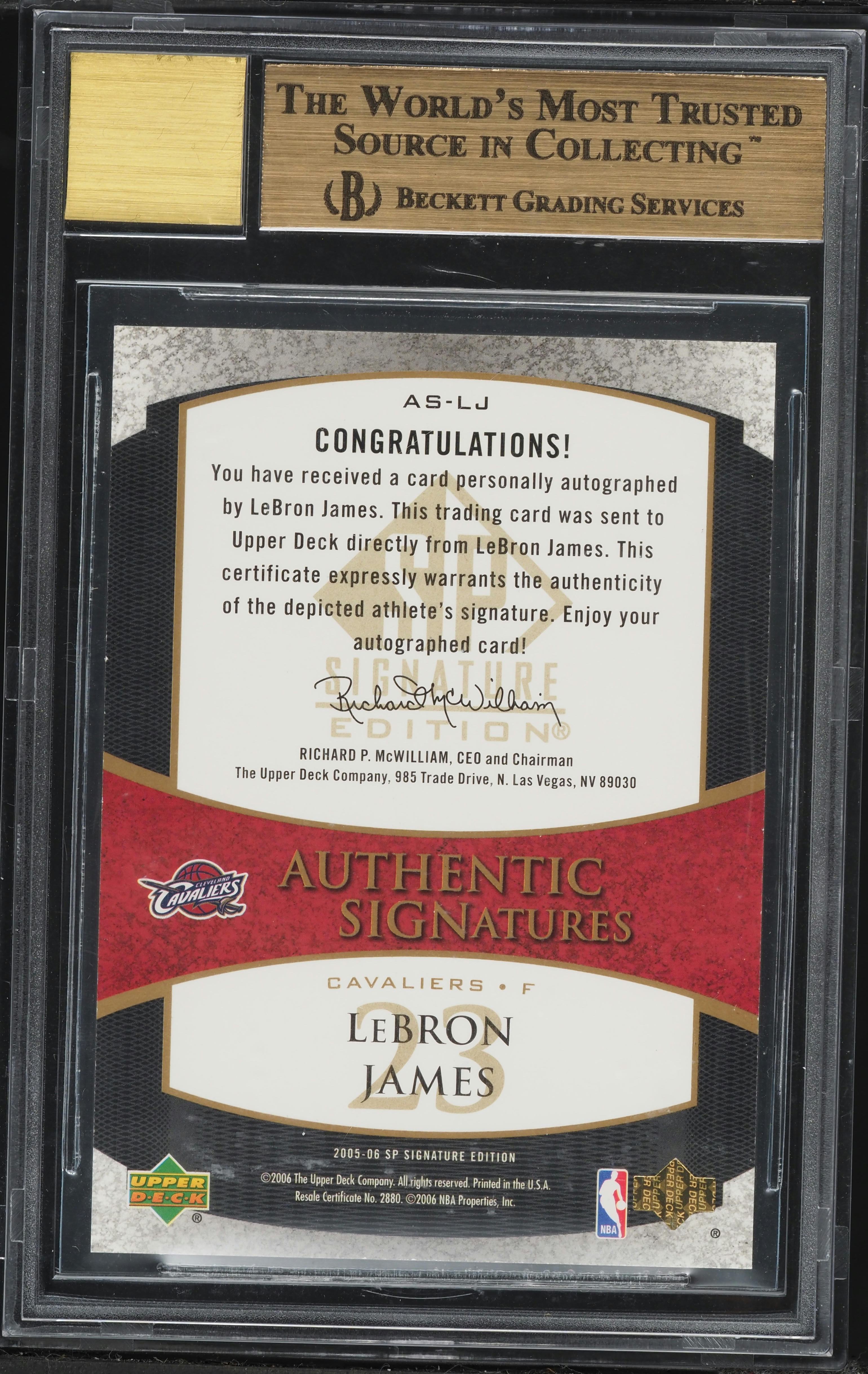 2005 SP Signature Edition Authentic Gold LeBron James AUTO /25 #AS