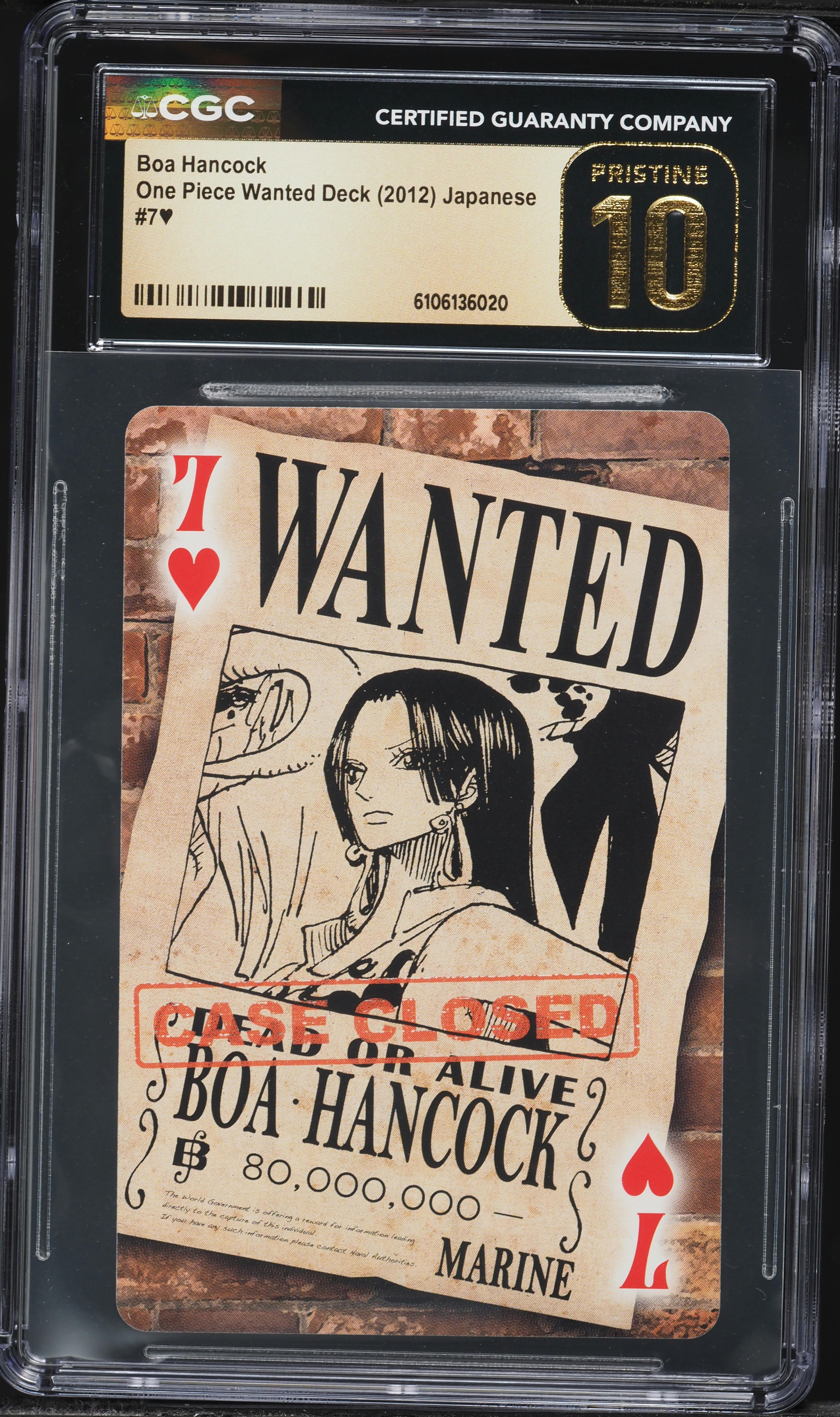 2012 One Piece Japanese Wanted Deck Boa Hancock #7 CGC 10 PRISTINE