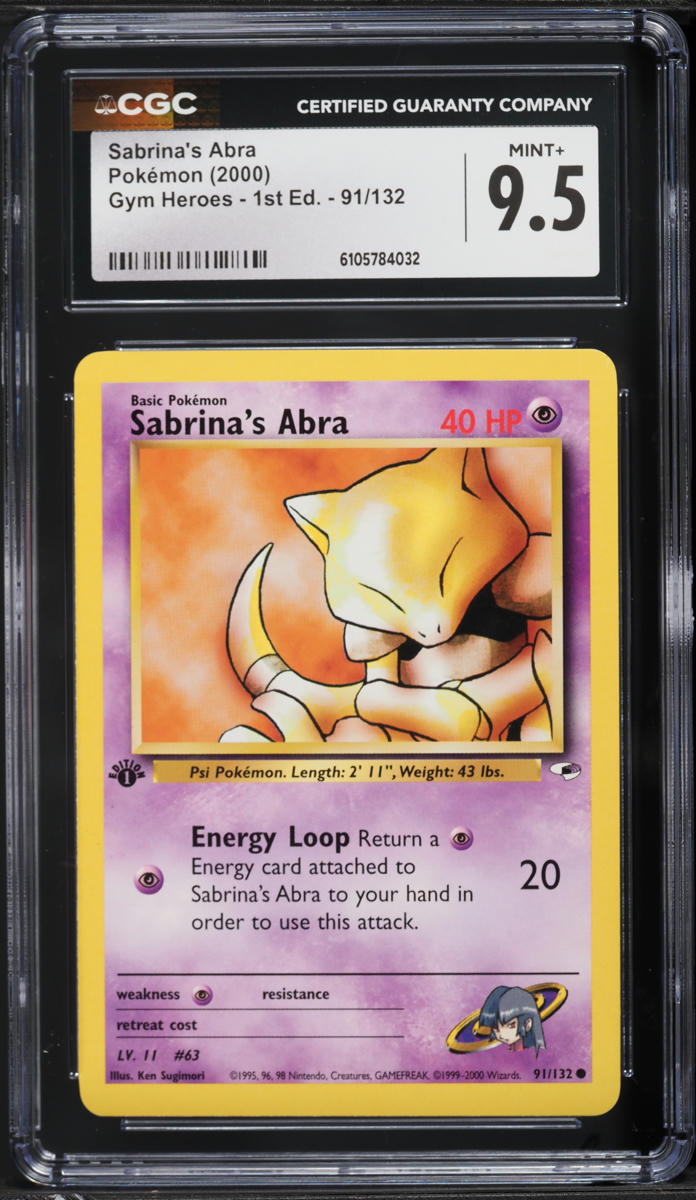 2000 Pokemon Gym Heroes 1st Edition Sabrina's Abra #91 CGC 9.5 MINT+ on  Fanatics Collect
