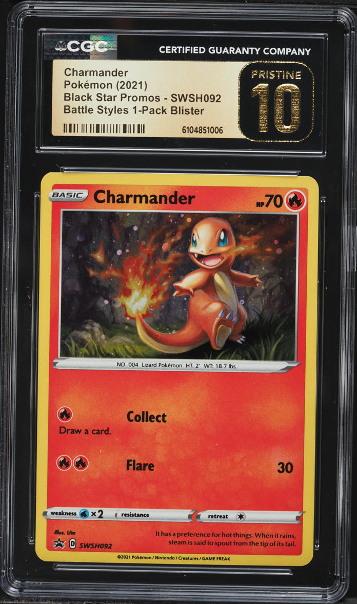 2021 Pokemon Sword & Shield Promo Battle Styles Holo Charmander #SWSH092  CGC 10 PRISTINE on Fanatics Collect