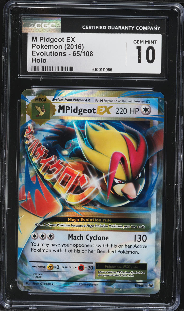 2016 Pokemon XY Evolutions Holo M Pidgeot EX #65 CGC 10 GEM MINT