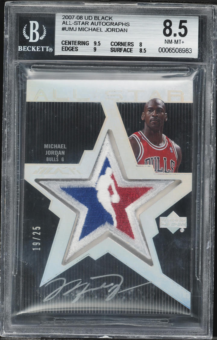 2007 Upper Deck Black All-Star Michael Jordan PATCH AUTO /25 #ASAU-MJ BGS 8.5 NM-MT+