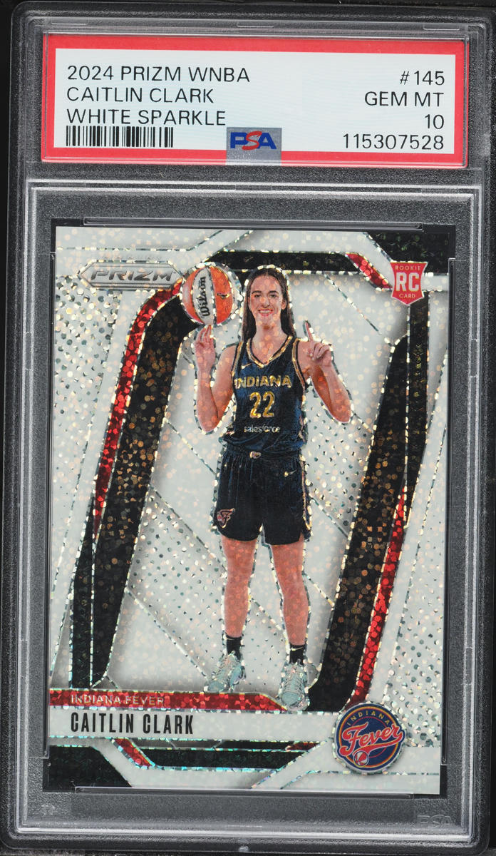 2024 Panini Prizm WNBA White Sparkle Caitlin Clark ROOKIE #145 PSA 10 GEM MINT