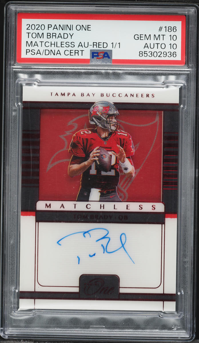 2020 Panini One Matchless Red Tom Brady AUTO 1/1 #186 PSA 10 GEM MINT