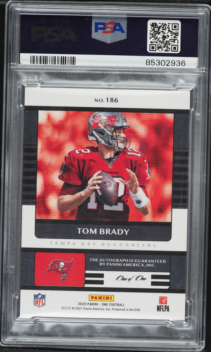 2020 Panini One Matchless Red Tom Brady AUTO 1/1 #186 PSA 10 GEM MINT