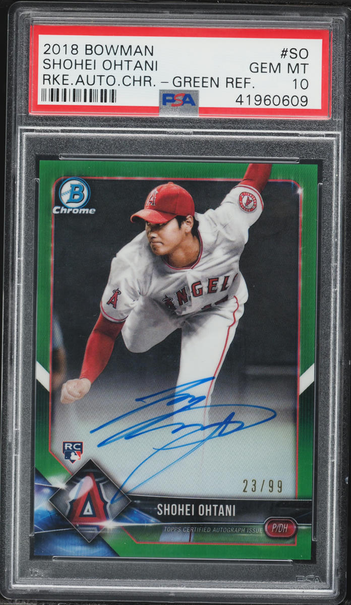 2018 Bowman Chrome Green Refractor Shohei Ohtani RC AUTO /99 #CRA-SO PSA 10 GEM MINT